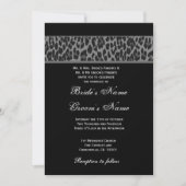 Schwarzer weißer Leopard Einladung zur Hochzeit (Vorderseite)