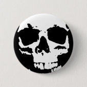 Schwarzer & weißer Pop Kunst, Dichtung und Musik Button (Vorderseite)