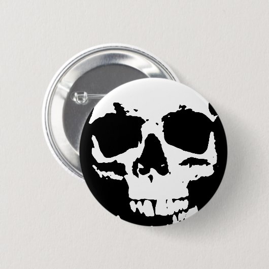 Schwarzer & weißer Pop Kunst, Dichtung und Musik Button (Vorne & Hinten)