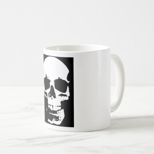 Schwarzer & weißer Pop Kunst, Dichtung und Musik Kaffeetasse (VorderseiteRechts)