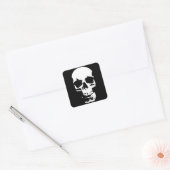 Schwarzer & weißer Pop Kunst, Dichtung und Musik Quadratischer Aufkleber (Umschlag)