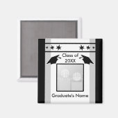 Schwarzer, weißer und grauer Abschluss (Foto) Magnet (Vorderseite/Rückseite)