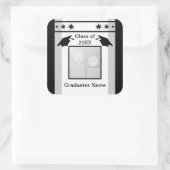 Schwarzer, weißer und grauer Abschluss (Foto) Quadratischer Aufkleber (Tasche)