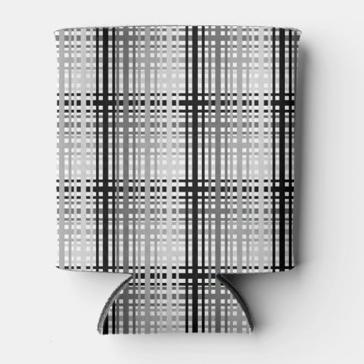 Schwarzer, weißer und grauer Karierter Schaumstoff Dosenkühler (Vorderseite)