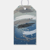 Schwarzer, weißer und grauer Pinselstrich, immer u Geschenkanhänger (Rückseite)