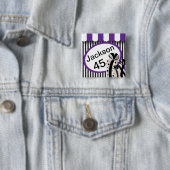 Schwarzer, weißer und lila Text der Streifen-| DIY Button (Beispiel)