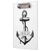 Schwarzer, weißer Vintager Anker und nautischer Na Klemmbrett (Links)