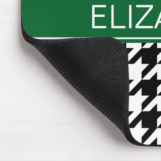 Schwarzer weißer WaldGrn des Hahnentrittmuster-#2 Mousepad (Ecke)