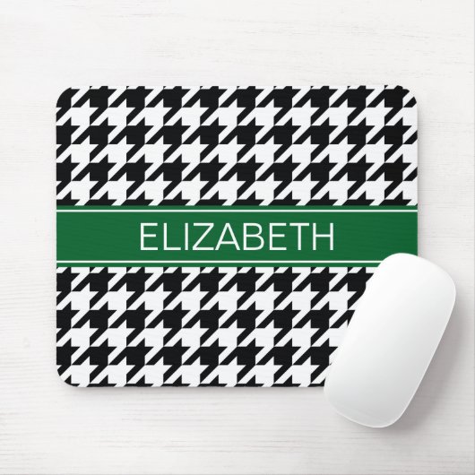Schwarzer weißer WaldGrn des Hahnentrittmuster-#2 Mousepad (Mit Mouse)