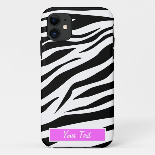 Schwarzer/weißer Zebra-Druck - personifizieren Sie Case-Mate iPhone Hülle (Rückseite)