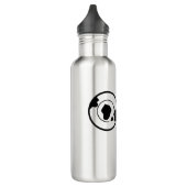 Schwarzer Weltkugel Name Monogramm Reisedetails hi Edelstahlflasche (Links)