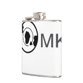 Schwarzer Weltkugel Name Monogramm Reisedetails hi Flachmann (Links)