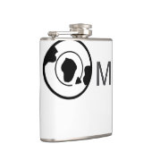Schwarzer Weltkugel Name Monogramm Reisedetails hi Flachmann (Rechts)