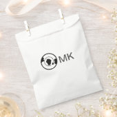 Schwarzer Weltkugel Name Monogramm Reisedetails hi Geschenktütchen (Ausgeschnitten)