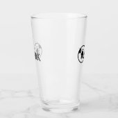 Schwarzer Weltkugel Name Monogramm Reisedetails hi Glas (Links)