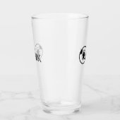 Schwarzer Weltkugel Name Monogramm Reisedetails hi Glas (Rechts)