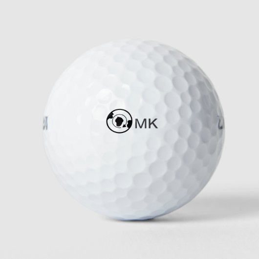 Schwarzer Weltkugel Name Monogramm Reisedetails hi Golfball (Vorderseite)