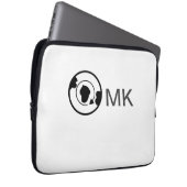 Schwarzer Weltkugel Name Monogramm Reisedetails hi Laptopschutzhülle (Vorne Rechts)