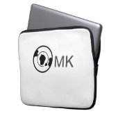 Schwarzer Weltkugel Name Monogramm Reisedetails hi Laptopschutzhülle (Vorderseite Links)