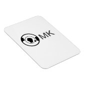 Schwarzer Weltkugel Name Monogramm Reisedetails hi Magnet (Rechte Seite)