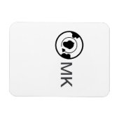 Schwarzer Weltkugel Name Monogramm Reisedetails hi Magnet (Horizontal)