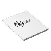 Schwarzer Weltkugel Name Monogramm Reisedetails hi Notizblock (angewinkelt)