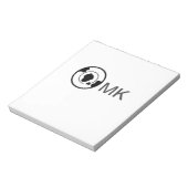 Schwarzer Weltkugel Name Monogramm Reisedetails hi Notizblock (Rotiert)