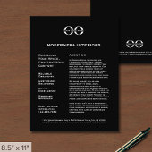 Schwarzer Werbe-Flyer mit Logo Flyer