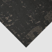 Schwarzer Western-Bullen-Schädelschwarz gestört Seidenpapier (Detail)