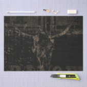 Schwarzer Western-Bullen-Schädelschwarz gestört Seidenpapier (Handwerk)