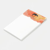 Schwarzer Western Pferde Silhouette auf Wasserfarb Post-it Klebezettel (angewinkelt)