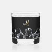 Schwarzer Whiskey-Glas Monogramm Sparkling Ice Cub Whiskyglas (Vorderseite)
