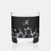 Schwarzer Whiskey-Glas Monogramm Sparkling Ice Cub Whiskyglas (Rückseite)