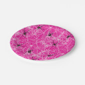 Schwarzer Widow-Spider-Web rosa Pappteller (Schrägansicht)