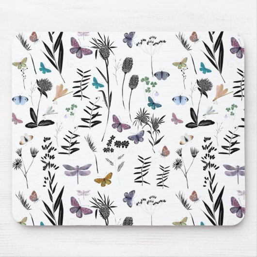 Schwarzer Wiesengarten Mousepad (Vorne)