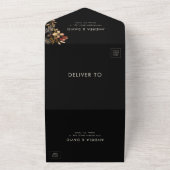 Schwarzer Wildblume Garten Herbst Botanische Hochz All In One Einladung (Außenbereich)