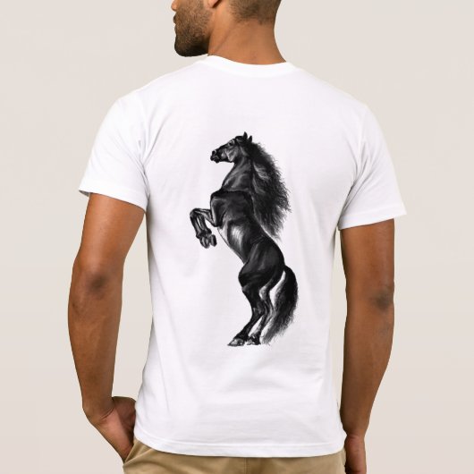 Schwarzer Wildpferd T - Shirt (Rückseite)