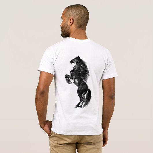 Schwarzer Wildpferd T - Shirt (Schwarz voll)