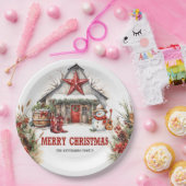 Schwarzer Wildwestbarsch mit weißer Stallung und S Pappteller (Party)