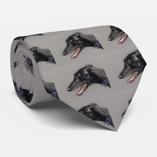 Schwarzer Windhund ursprüngliche Krawatte (Gerollt)