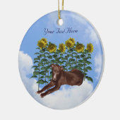 Schwarzer Windhund Welpe Blume Hunde Ornament (Links)
