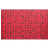 Schwarzer Winkel Musiknote Muster auf Rot Stoff (Fat Quarter (45,7 x 55,9 cm))