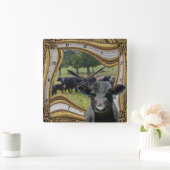 Schwarzer Winkel Quadratische Wanduhr (Zuhause)