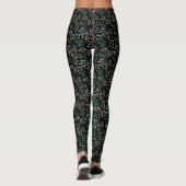 Schwarzer Winter Botanisches Muster Leggings (Rückseite)
