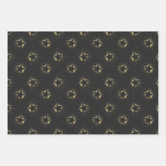 Schwarzer Winter Geschenkpapier Set (Vorderseite 3)