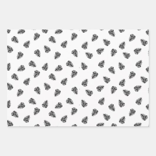 Schwarzer Winter Geschenkpapier Set (Vorderseite)