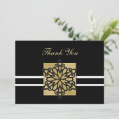 Schwarzer Winter Hochzeit Danke Einladung (Stehend Vorderseite)