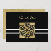 Schwarzer Winter Hochzeit Danke Einladung (Vorne/Hinten)