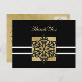 Schwarzer Winter Hochzeit Danke Postkarte (Vorne/Hinten)
