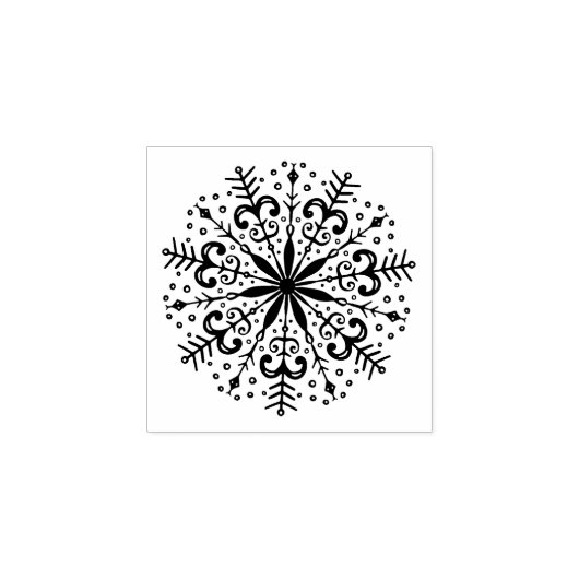Schwarzer Winter Snowflake Gummistempel (Prägung)